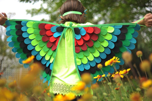 Hummingbird Costume // 3 pc set // Mask, Wings & Tail // Hummingbird Gift, Eco Friendly, So Much Fun // Tree + Vine